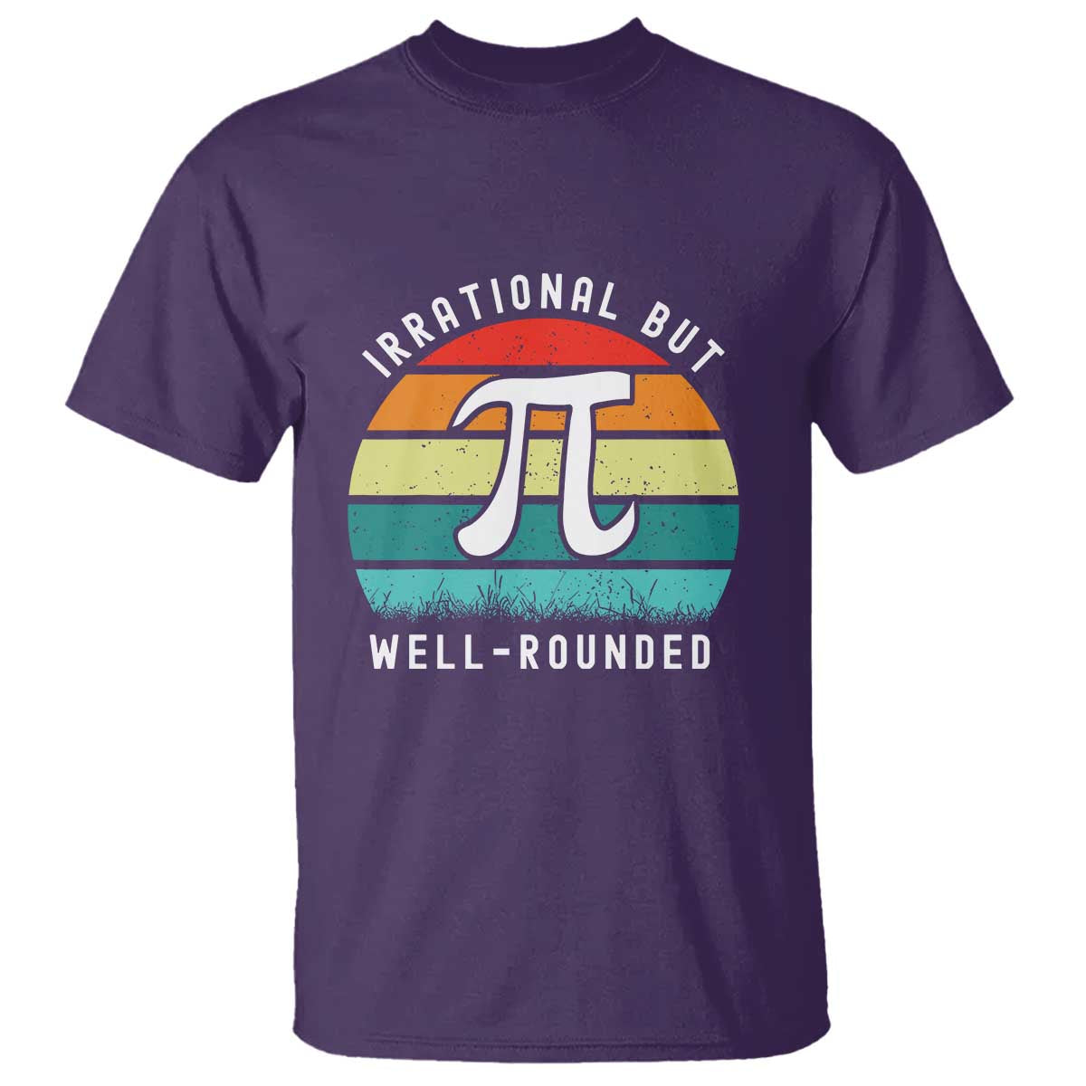 Funny Number Pi T Shirt Retro Irrational But Well Rounded Pi Day Celebration Math - Wonder Print Shop