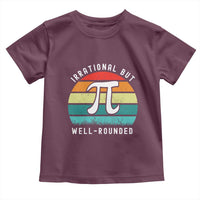 Funny Number Pi Toddler T Shirt Retro Irrational But Well Rounded Pi Day Celebration Math - Wonder Print Shop