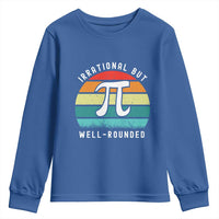 Funny Number Pi Youth Sweatshirt Retro Irrational But Well Rounded Pi Day Celebration Math - Wonder Print Shop