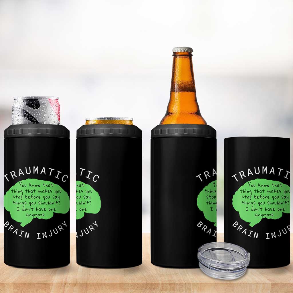 Traumatic Brain Injury Awareness 4 in 1 Can Cooler Tumbler TBI Support
