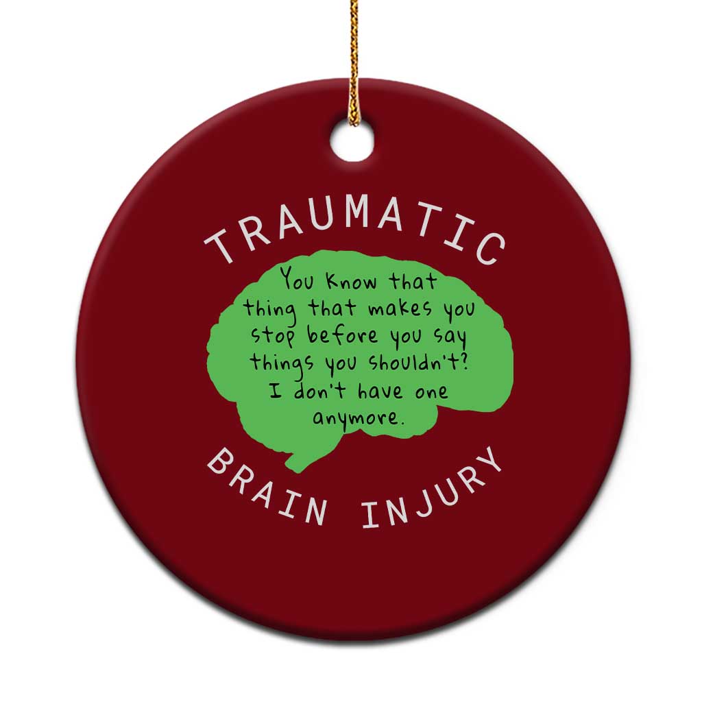 Traumatic Brain Injury Awareness Ceramic Ornament TBI Support - Wonder Print Shop