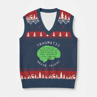 Traumatic Brain Injury Awareness V-Neck Knit Sweater Vest TBI Support - Wonder Print Shop