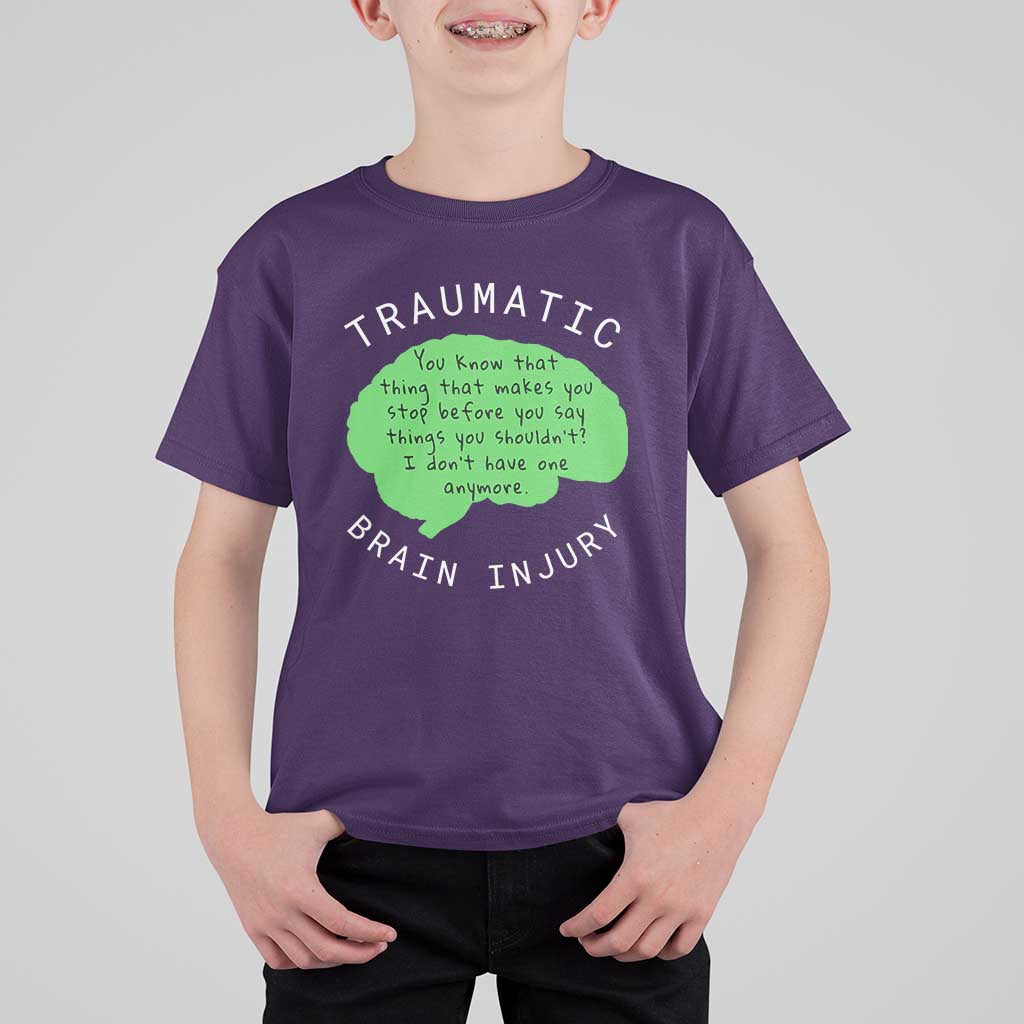 Traumatic Brain Injury Awareness T Shirt For Kid TBI Support