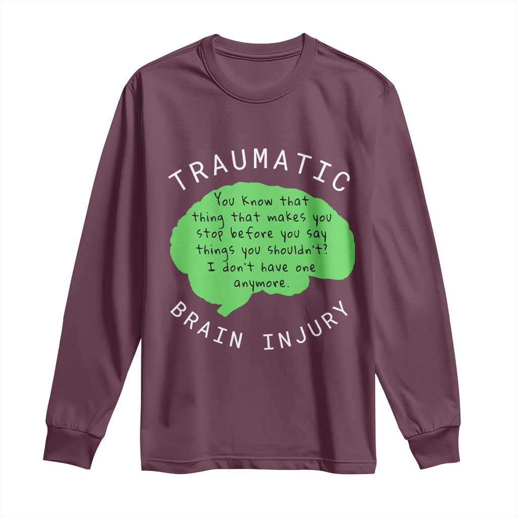 Traumatic Brain Injury Awareness Long Sleeve Shirt TBI Support