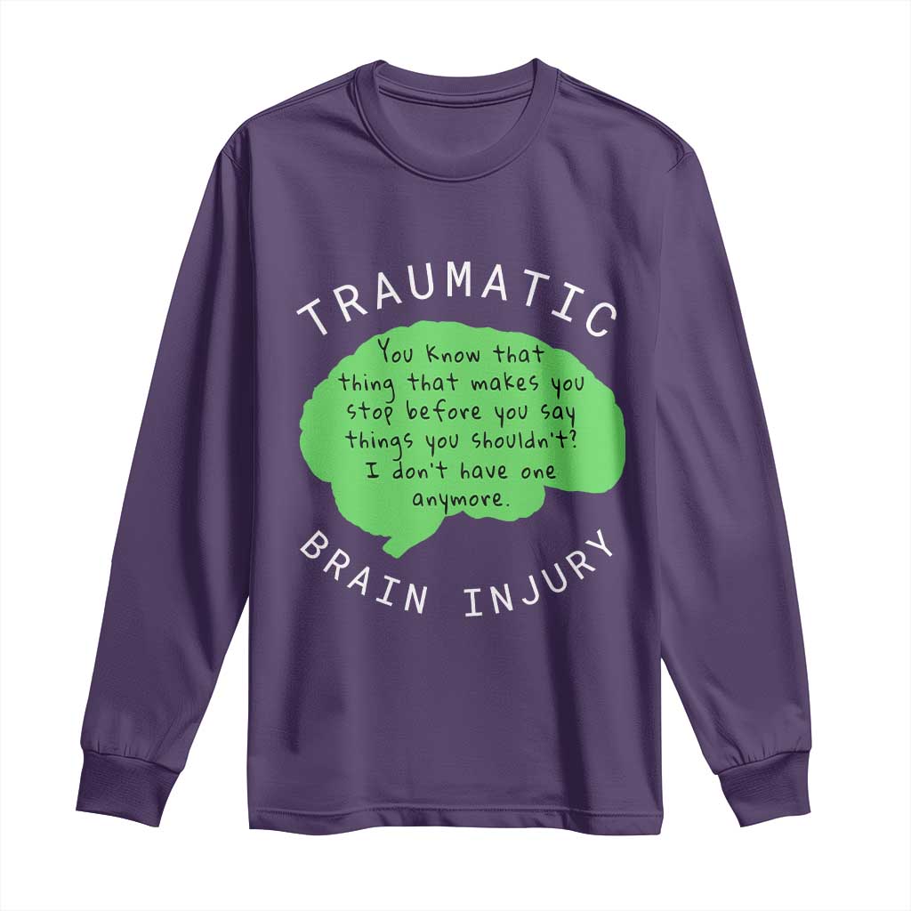 Traumatic Brain Injury Awareness Long Sleeve Shirt TBI Support