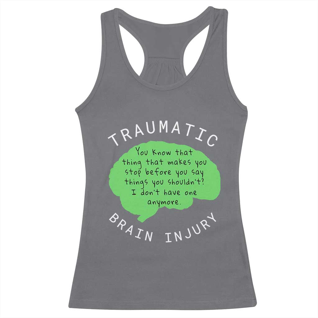 Traumatic Brain Injury Awareness Racerback Tank Top TBI Support