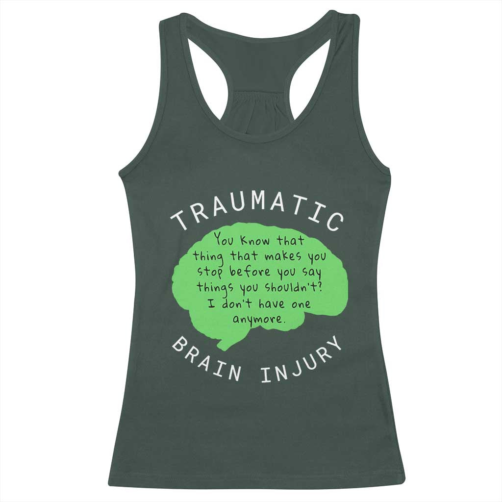 Traumatic Brain Injury Awareness Racerback Tank Top TBI Support