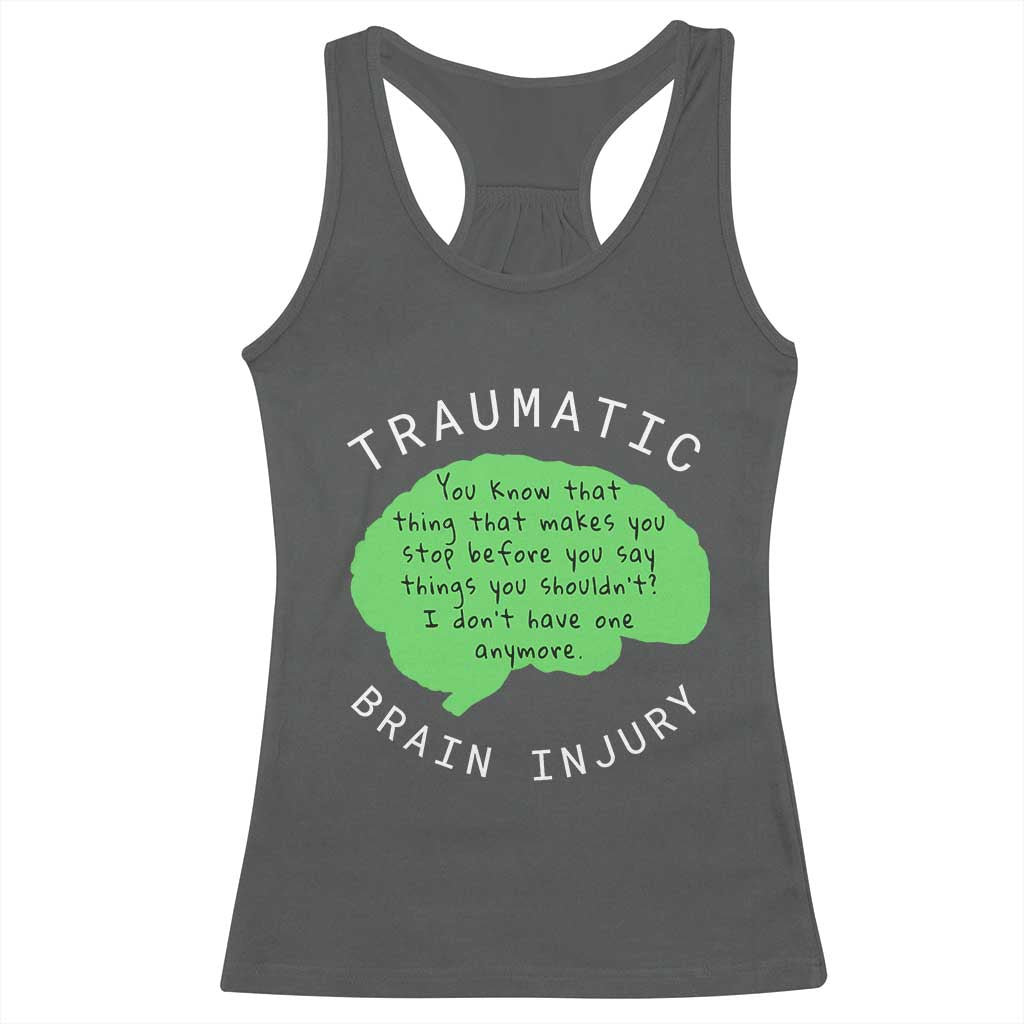 Traumatic Brain Injury Awareness Racerback Tank Top TBI Support