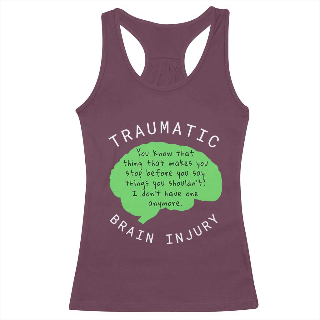 Traumatic Brain Injury Awareness Racerback Tank Top TBI Support