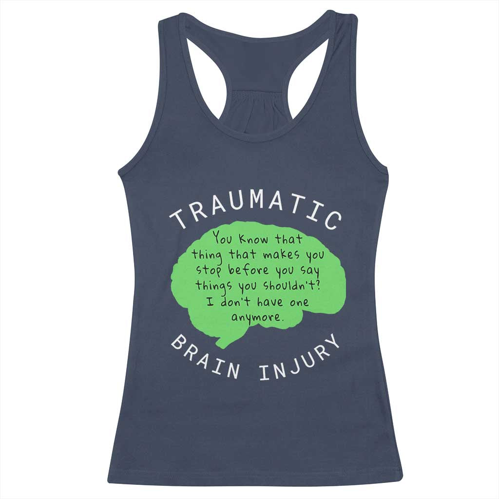 Traumatic Brain Injury Awareness Racerback Tank Top TBI Support