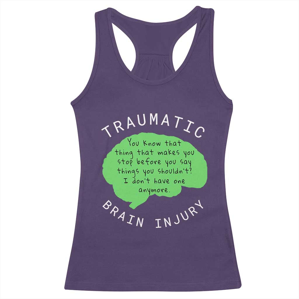 Traumatic Brain Injury Awareness Racerback Tank Top TBI Support