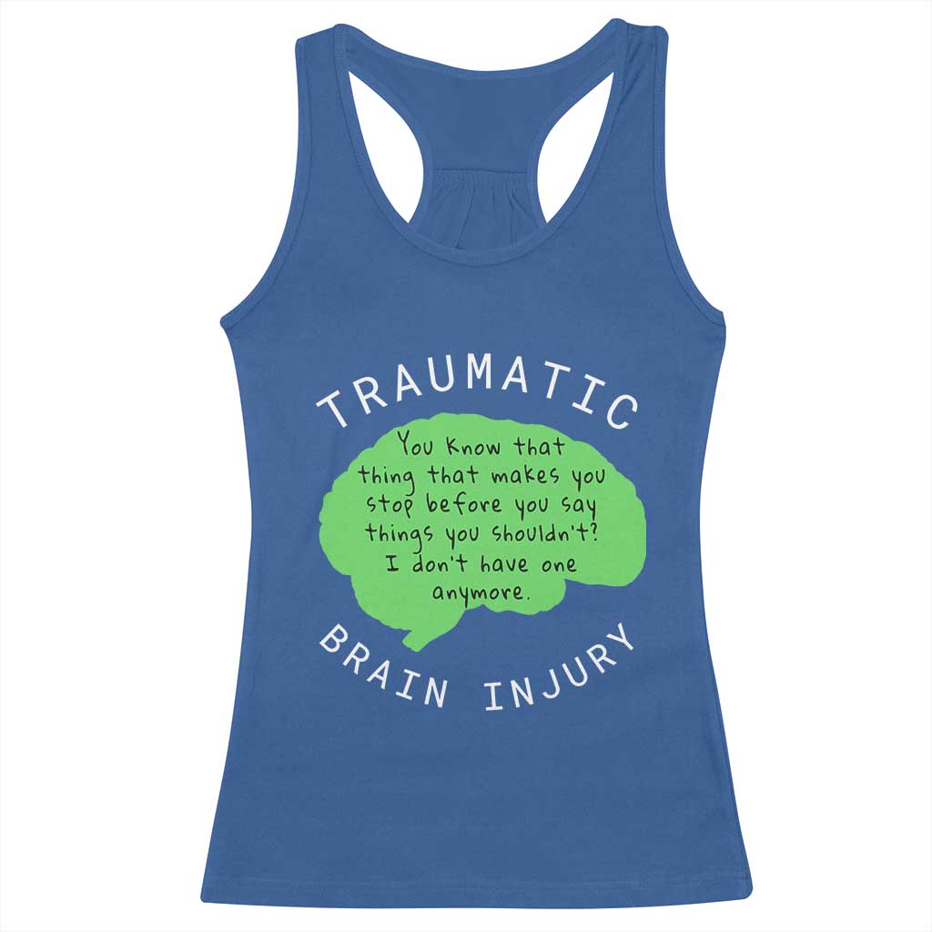 Traumatic Brain Injury Awareness Racerback Tank Top TBI Support