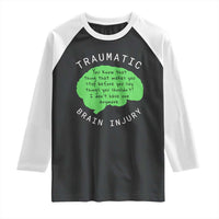 Traumatic Brain Injury Awareness Raglan Shirt TBI Support