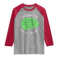 Traumatic Brain Injury Awareness Raglan Shirt TBI Support