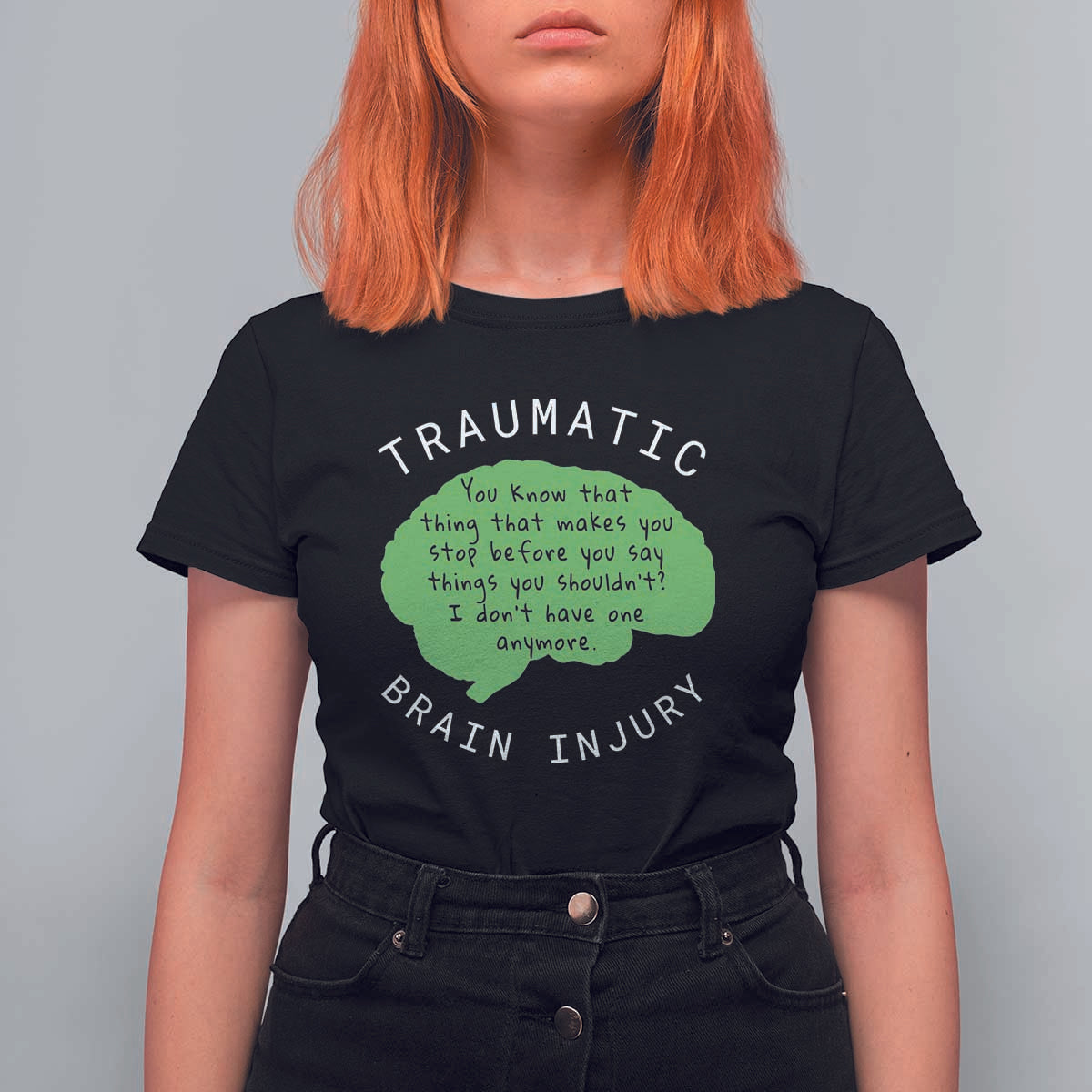 Traumatic Brain Injury Awareness T Shirt For Women TBI Support