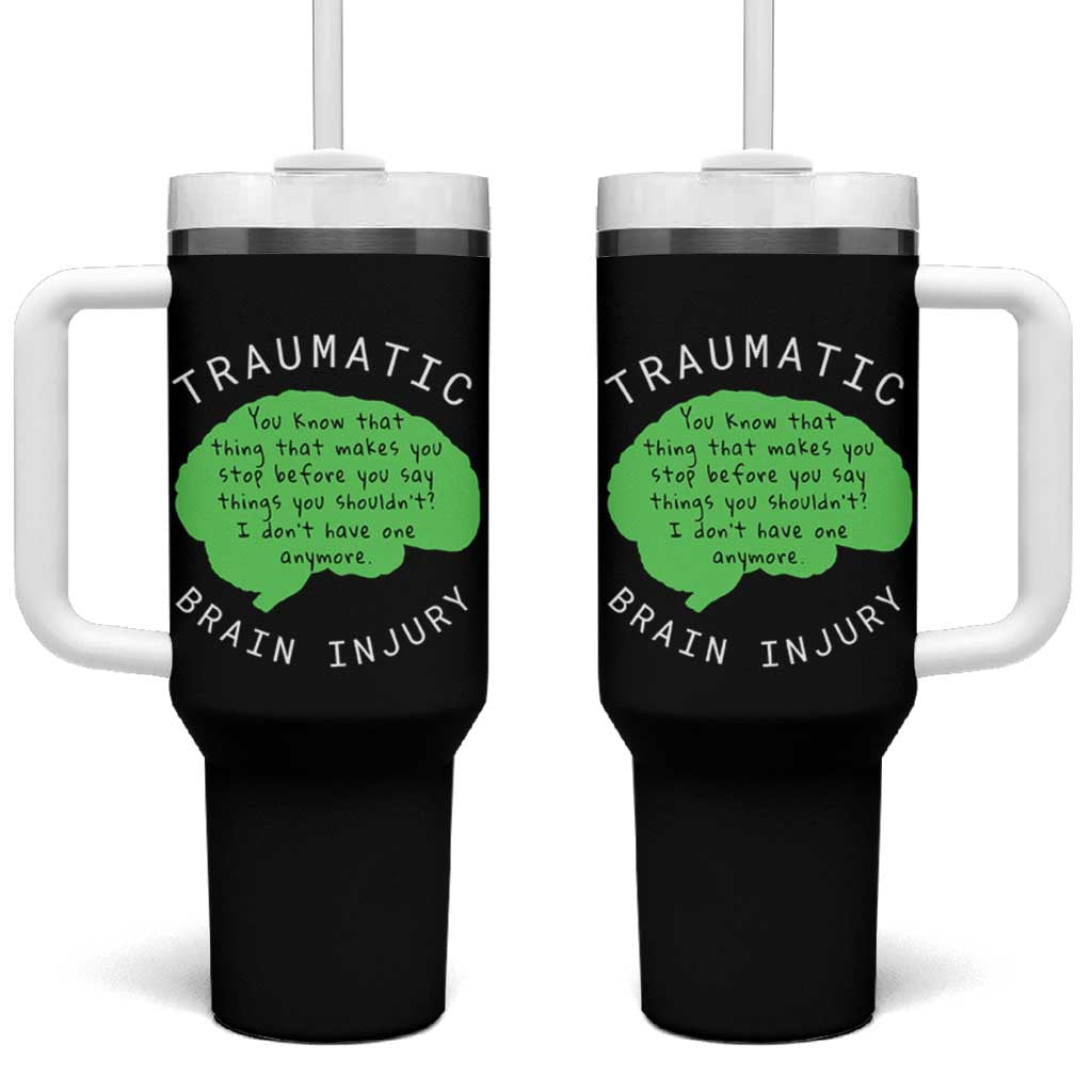 Traumatic Brain Injury Awareness Tumbler With Handle TBI Support