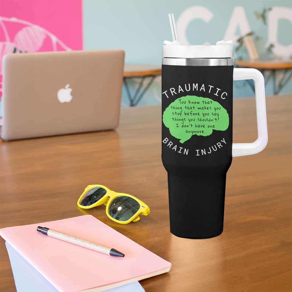 Traumatic Brain Injury Awareness Tumbler With Handle TBI Support