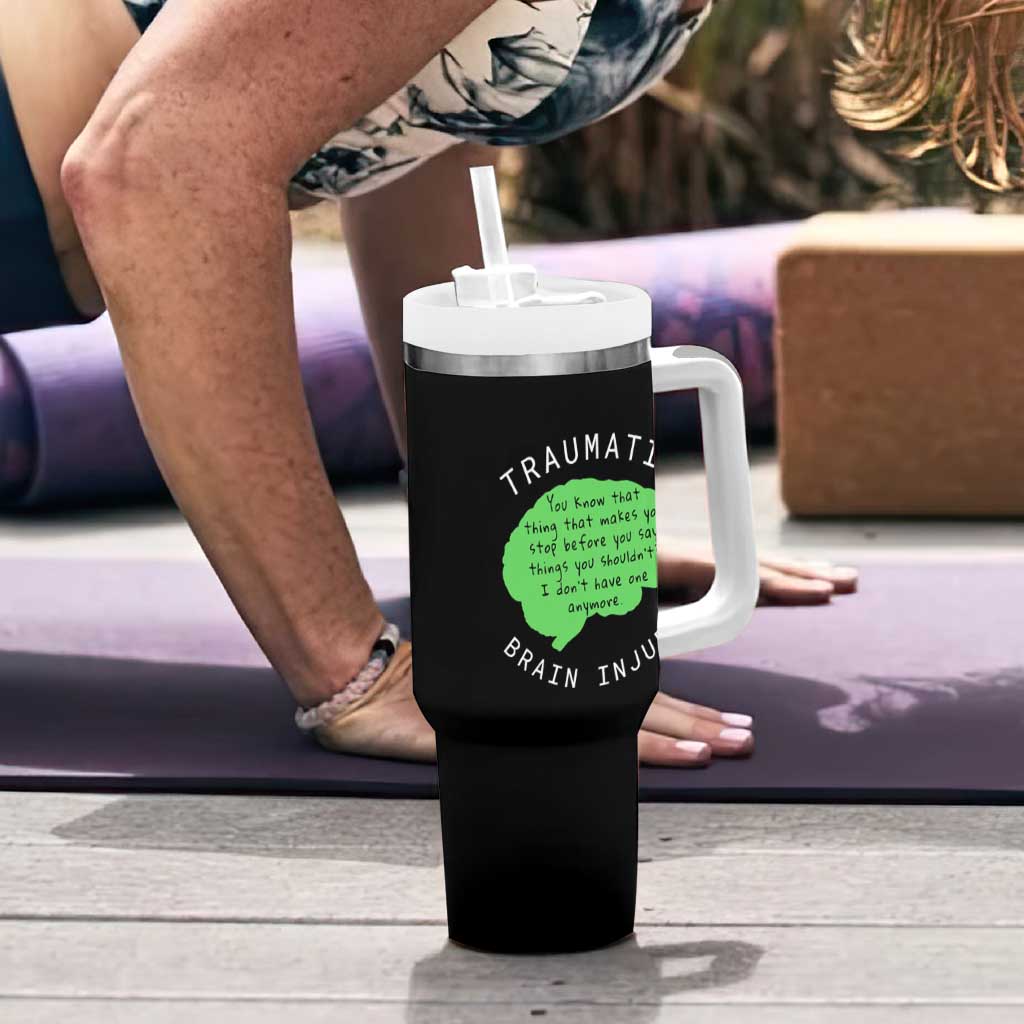 Traumatic Brain Injury Awareness Tumbler With Handle TBI Support