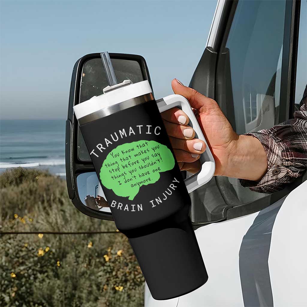 Traumatic Brain Injury Awareness Tumbler With Handle TBI Support