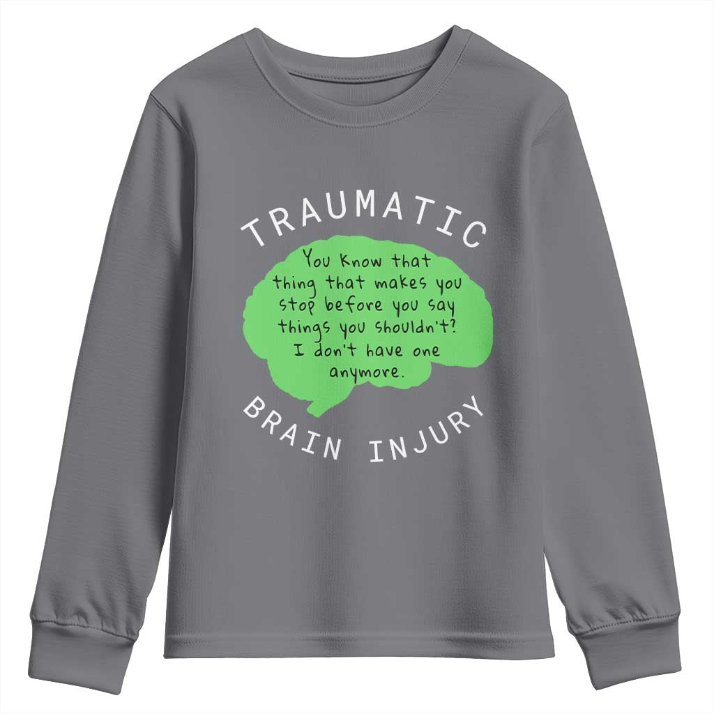 Traumatic Brain Injury Awareness Youth Sweatshirt TBI Support