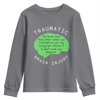 Traumatic Brain Injury Awareness Youth Sweatshirt TBI Support