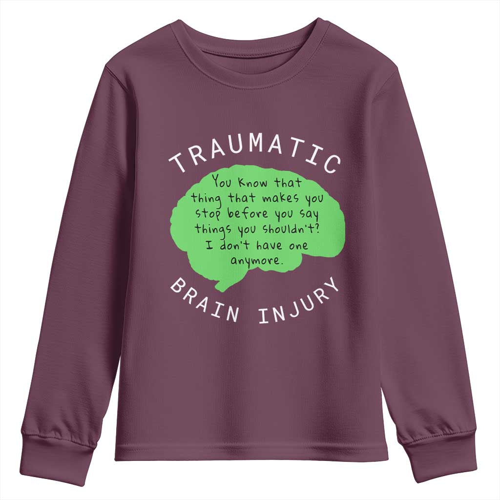 Traumatic Brain Injury Awareness Youth Sweatshirt TBI Support