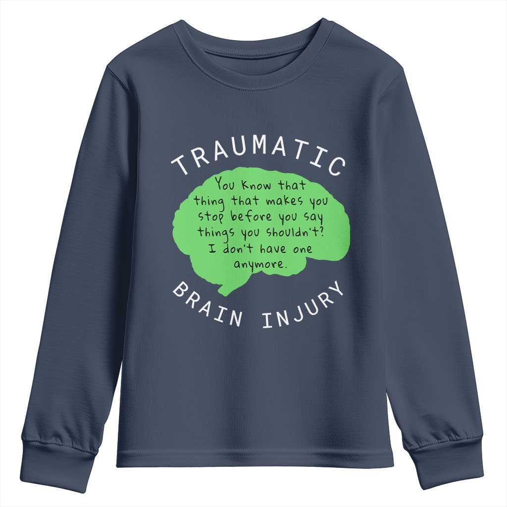 Traumatic Brain Injury Awareness Youth Sweatshirt TBI Support