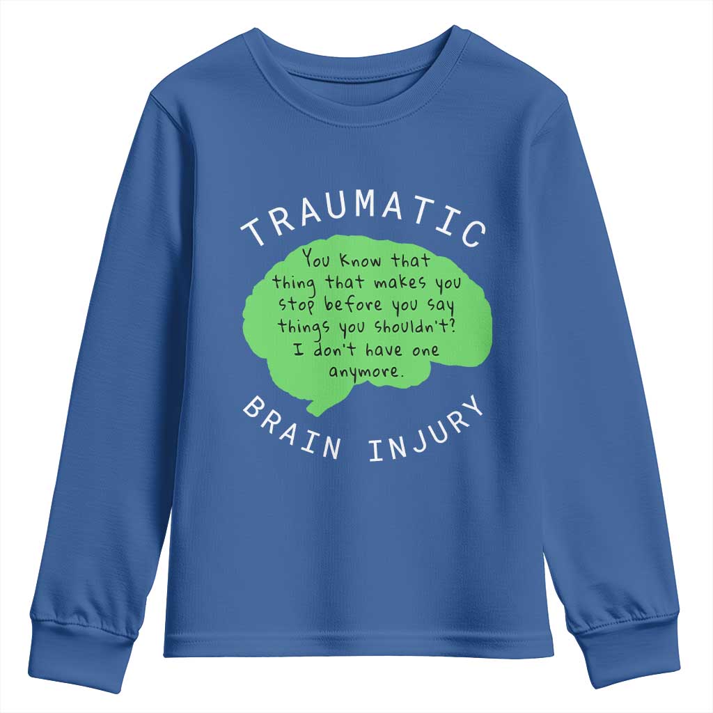 Traumatic Brain Injury Awareness Youth Sweatshirt TBI Support