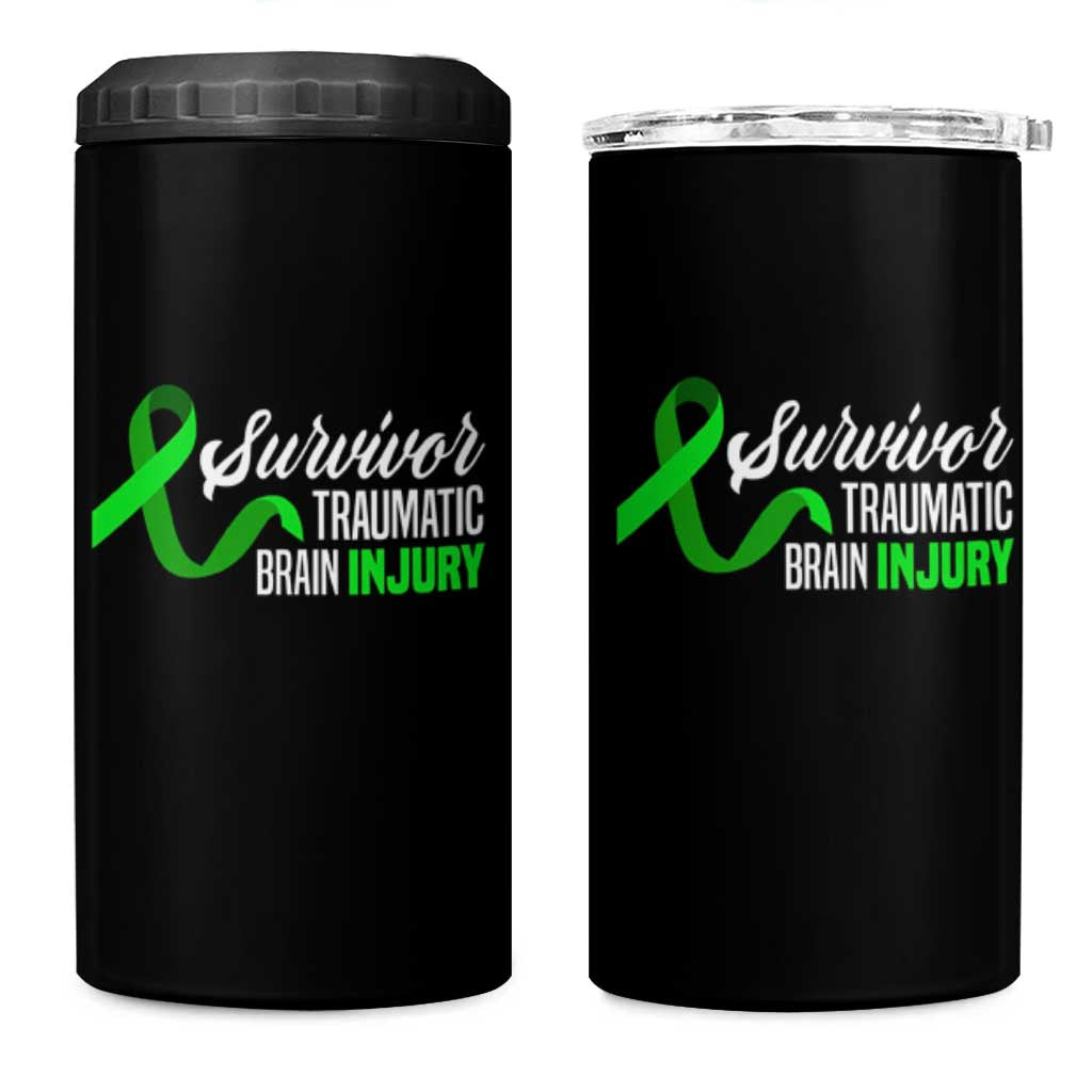 Traumatic Brain Injury Awareness 4 in 1 Can Cooler Tumbler TBI Survivor