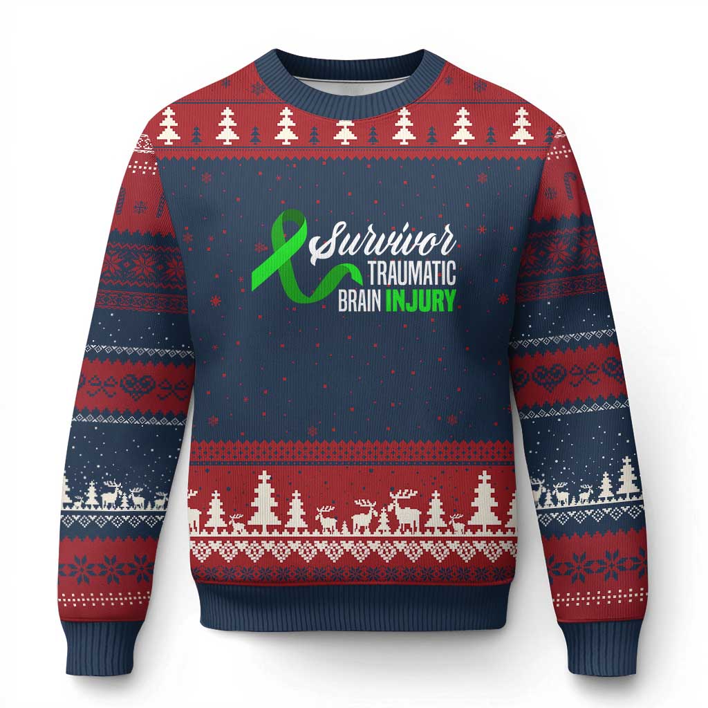 Traumatic Brain Injury Awareness Ugly Christmas Sweater TBI Survivor - Wonder Print Shop