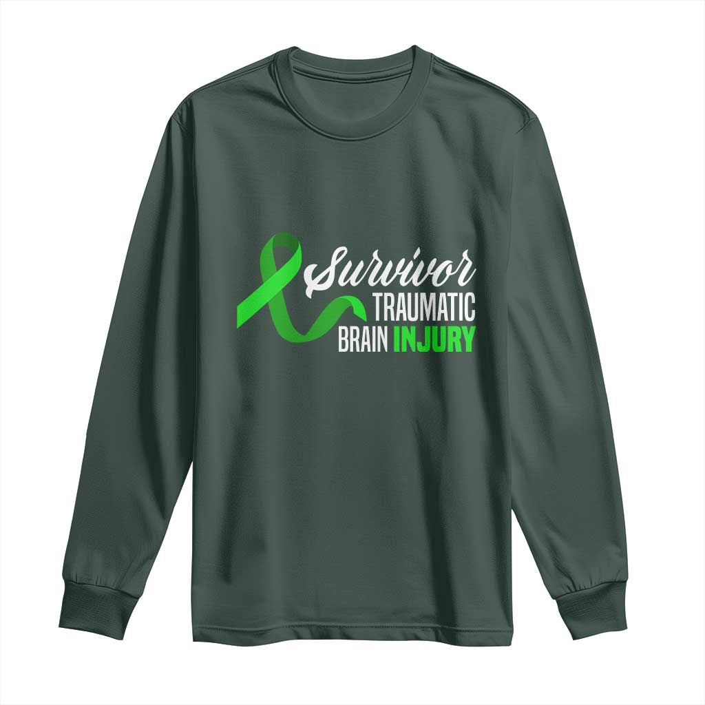 Traumatic Brain Injury Awareness Long Sleeve Shirt TBI Survivor