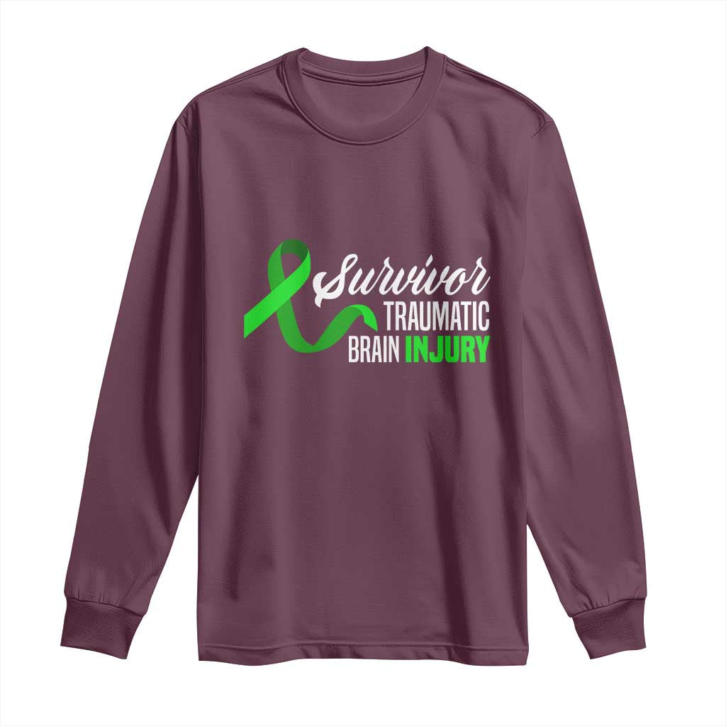 Traumatic Brain Injury Awareness Long Sleeve Shirt TBI Survivor