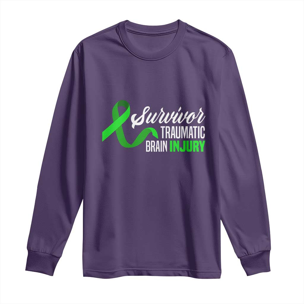 Traumatic Brain Injury Awareness Long Sleeve Shirt TBI Survivor