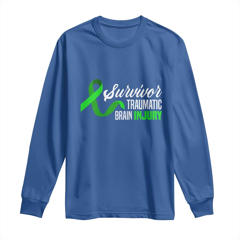 Traumatic Brain Injury Awareness Long Sleeve Shirt TBI Survivor