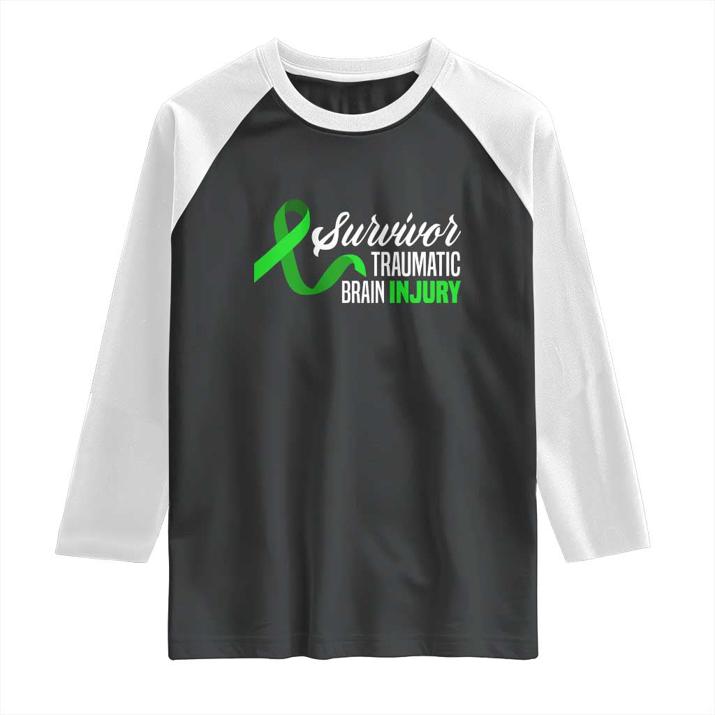 Traumatic Brain Injury Awareness Raglan Shirt TBI Survivor