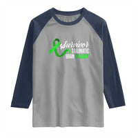 Traumatic Brain Injury Awareness Raglan Shirt TBI Survivor