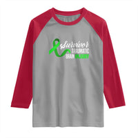 Traumatic Brain Injury Awareness Raglan Shirt TBI Survivor