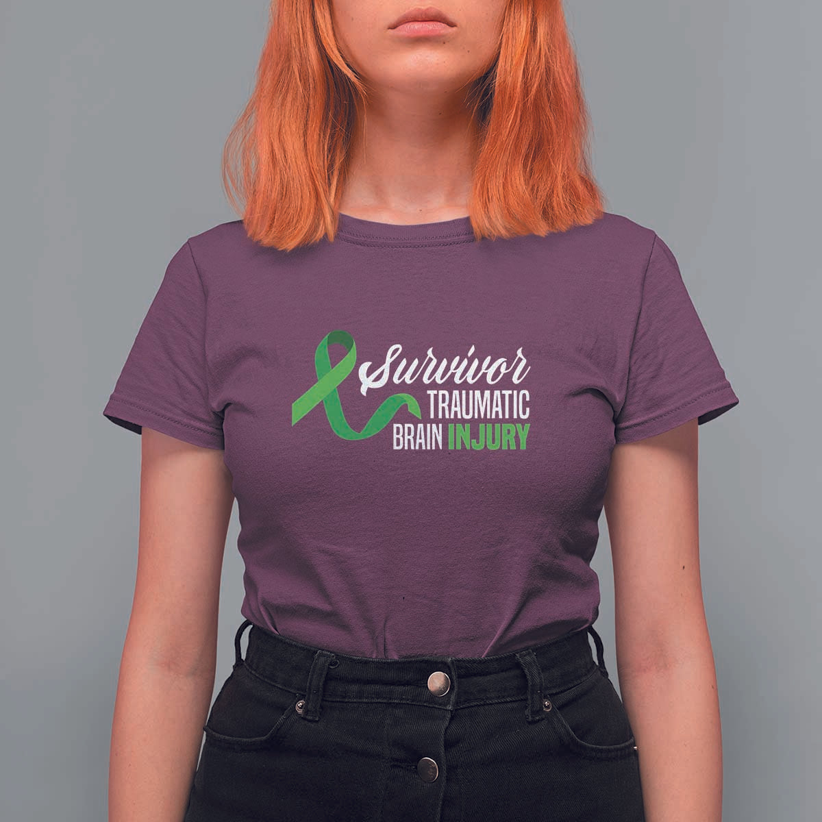 Traumatic Brain Injury Awareness T Shirt For Women TBI Survivor