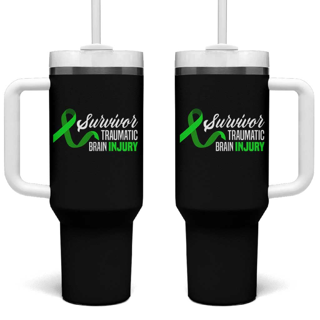 Traumatic Brain Injury Awareness Tumbler With Handle TBI Survivor