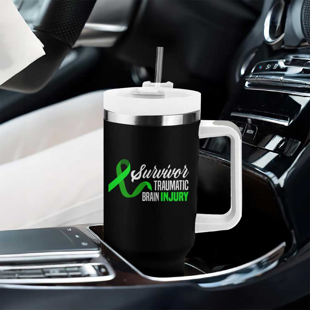 Traumatic Brain Injury Awareness Tumbler With Handle TBI Survivor