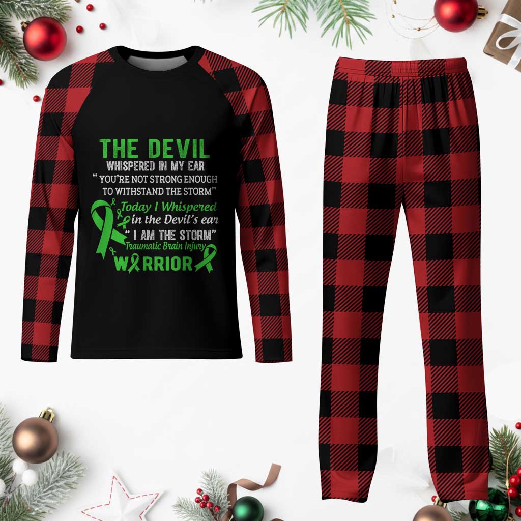 Traumatic Brain Injury Awareness Plaid Pajama Set I Am The Storm TBI Warrior - Wonder Print Shop