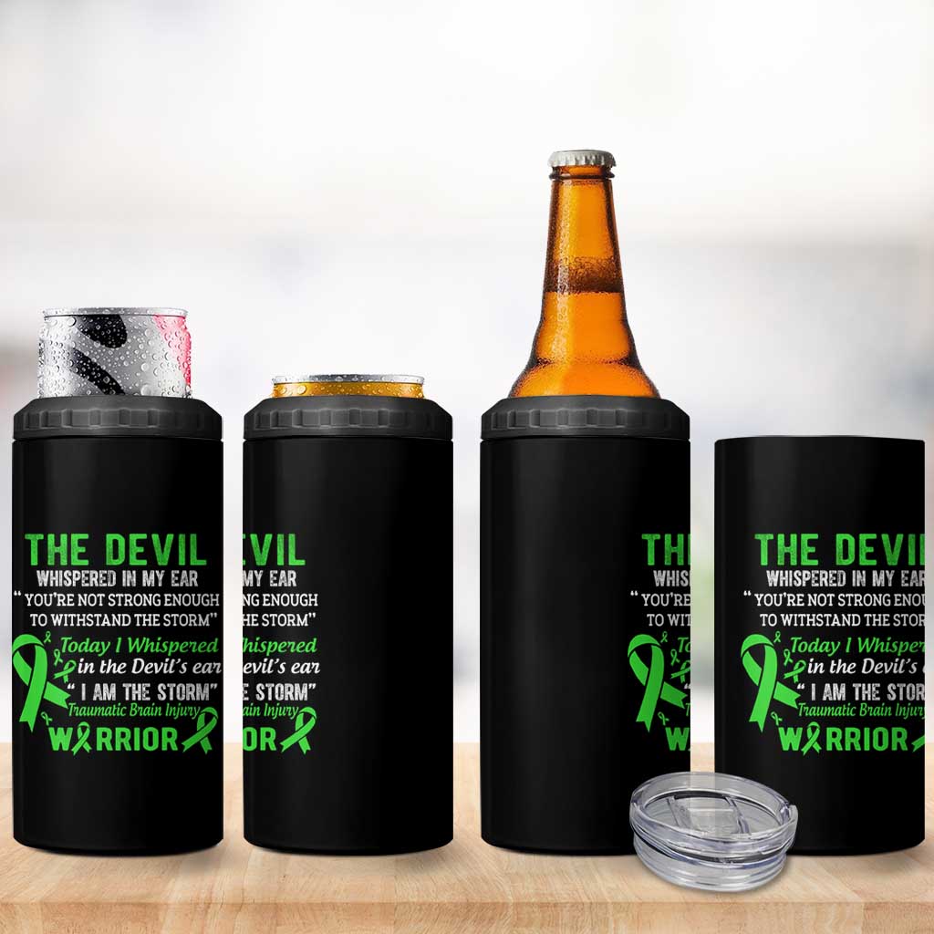 Traumatic Brain Injury Awareness 4 in 1 Can Cooler Tumbler I Am The Storm TBI Warrior