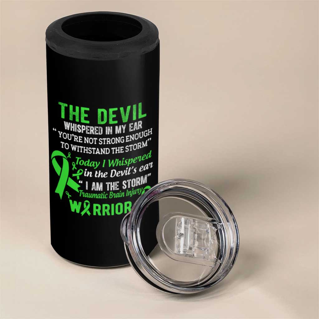 Traumatic Brain Injury Awareness 4 in 1 Can Cooler Tumbler I Am The Storm TBI Warrior