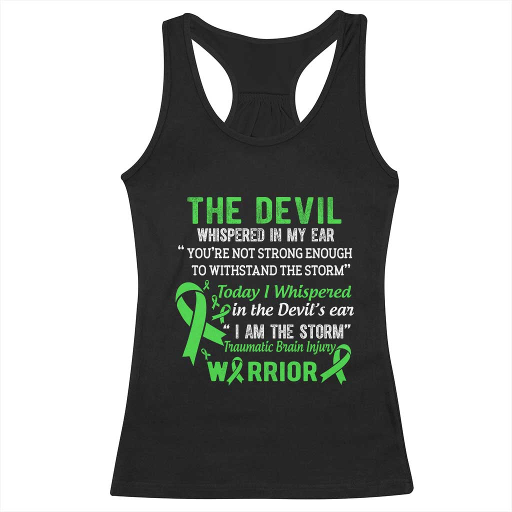 Traumatic Brain Injury Awareness Racerback Tank Top I Am The Storm TBI Warrior