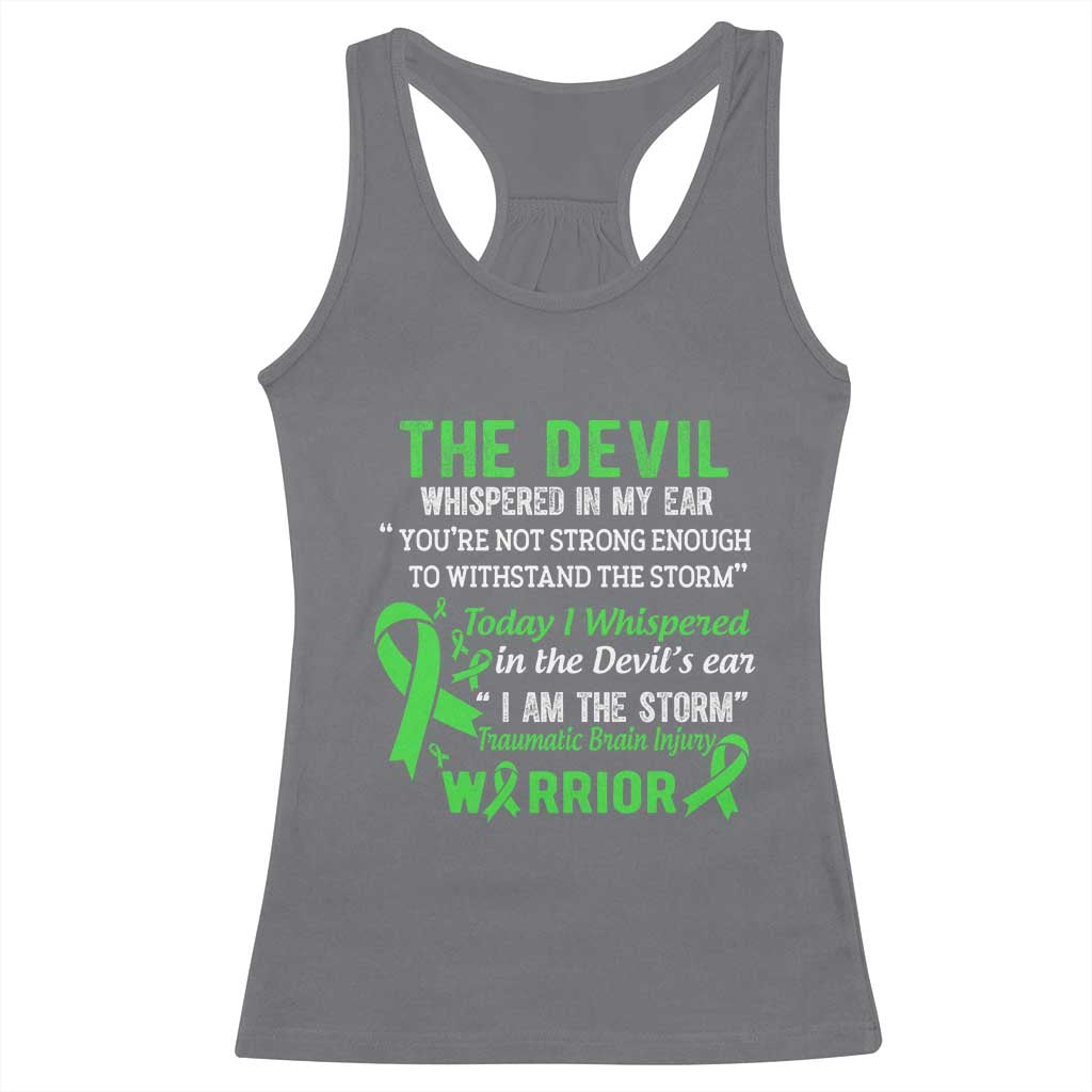 Traumatic Brain Injury Awareness Racerback Tank Top I Am The Storm TBI Warrior