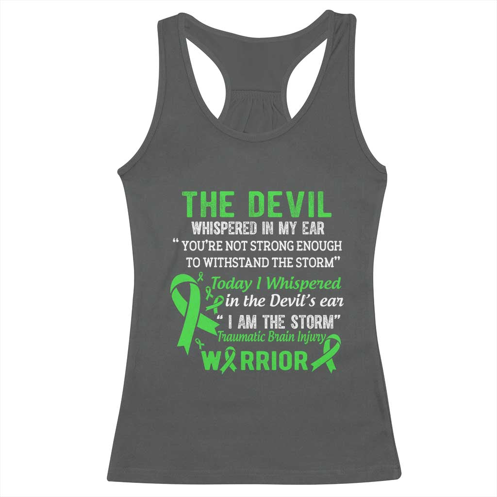 Traumatic Brain Injury Awareness Racerback Tank Top I Am The Storm TBI Warrior