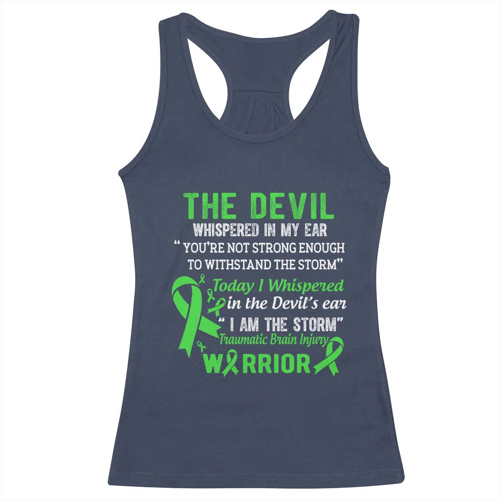 Traumatic Brain Injury Awareness Racerback Tank Top I Am The Storm TBI Warrior