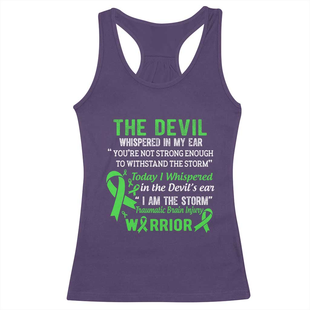 Traumatic Brain Injury Awareness Racerback Tank Top I Am The Storm TBI Warrior