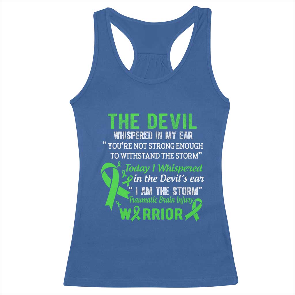 Traumatic Brain Injury Awareness Racerback Tank Top I Am The Storm TBI Warrior