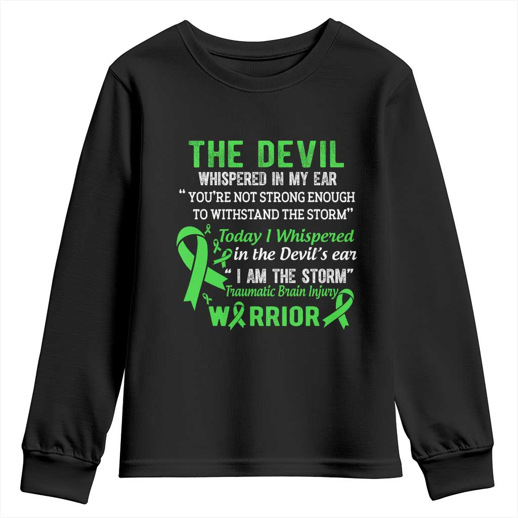 Traumatic Brain Injury Awareness Youth Sweatshirt I Am The Storm TBI Warrior